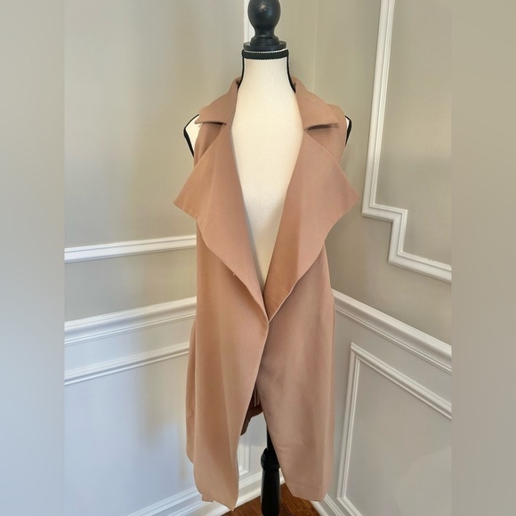 NWT! Freeway Tan Double Breasted Vest Trench. Women’s Size Small - Picture 5 of 9